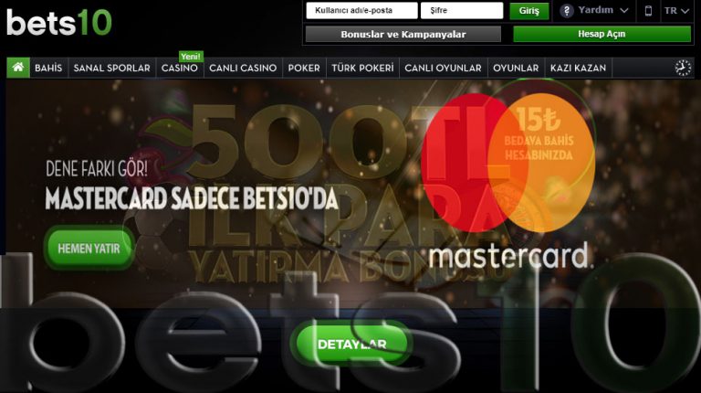 MasterCard Sadece Bets10’da